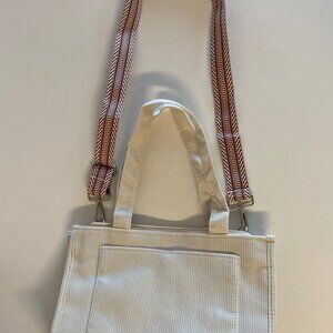 Valleycomfy Tote Bag for Women Corduroy Crossbody Medium, Beige